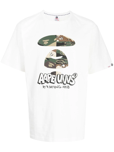 Aape By A Bathing Ape Off-white Cotton T-shirt In Weiss