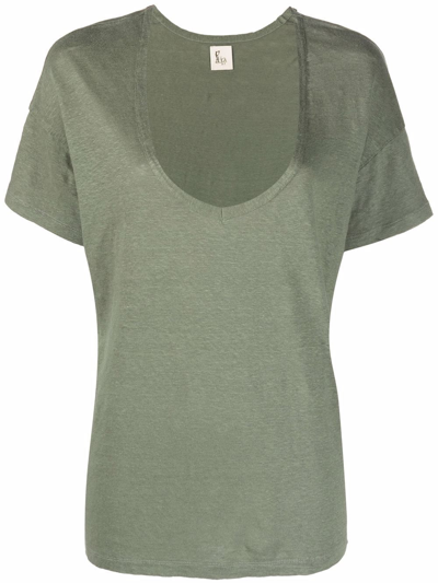 Paula U-neck Short-sleeved T-shirt In Grün