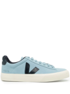 Veja Men's Campo Nubuck-leather Low-top Trainers In Blue
