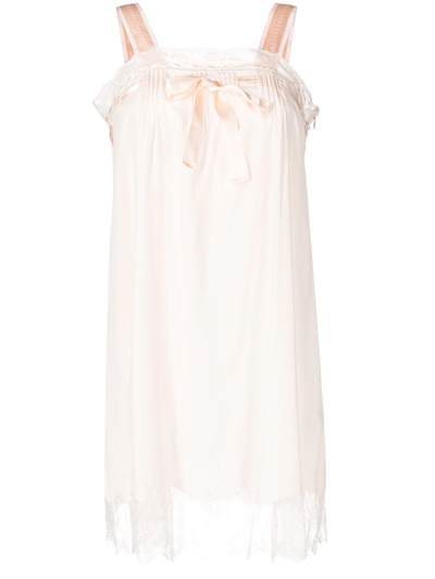Shiatzy Chen Lace-panelled Mini Dress In Rosa