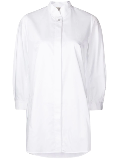 Shiatzy Chen Cotton Mandarin-collar Shirt In Weiss