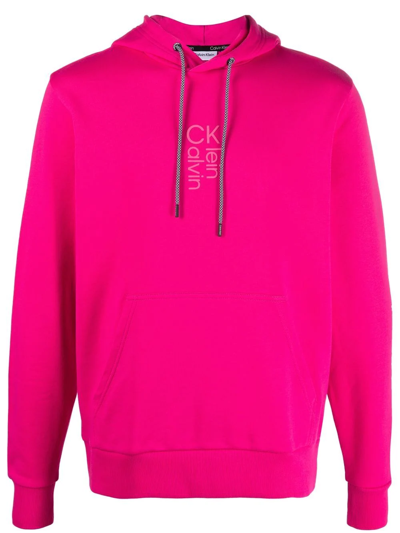 Calvin Klein Logo-print Cotton Hoodie In Rosa | ModeSens