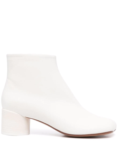 Mm6 Maison Margiela Anatomic 45mm Ankle Boots In Weiss