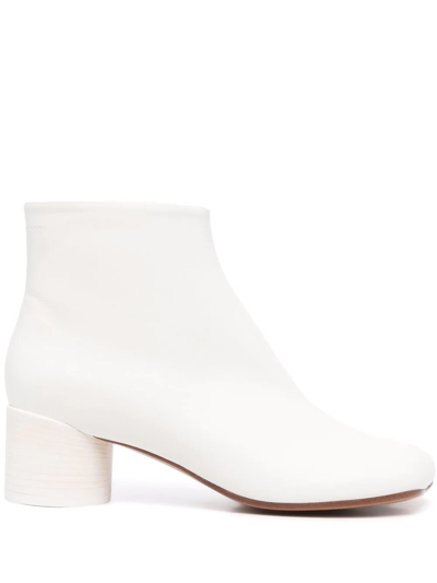Mm6 Maison Margiela Anatomic 45mm Ankle Boots In T1003 White