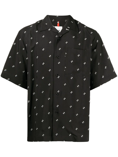 Oamc Triangle-print Shirt In Schwarz