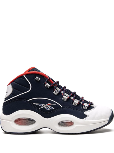Reebok Question Mid Top Sneaker In Navy/white/red