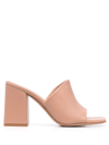 Gianvito Rossi 85mm Wynn Leather Mules In Neutrals