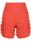 Shrimps Anthia Cable-knit Shorts In Orange