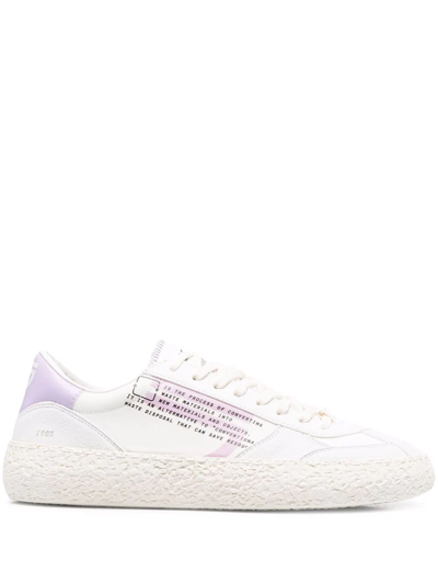 Puraai Slogan-print Low Top Sneakers In White