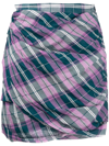 Isabel Marant Étoile Birdy Checked Cotton Miniskirt In Schwarz