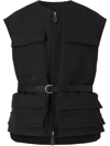 BURBERRY BELTED WOOL UTILITY GILET