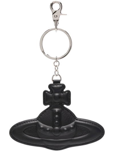 Vivienne Westwood Orb-charm Mirror Keychain In Schwarz