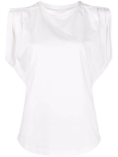 Isabel Marant Zutti Pleated Sleeveless Top In White