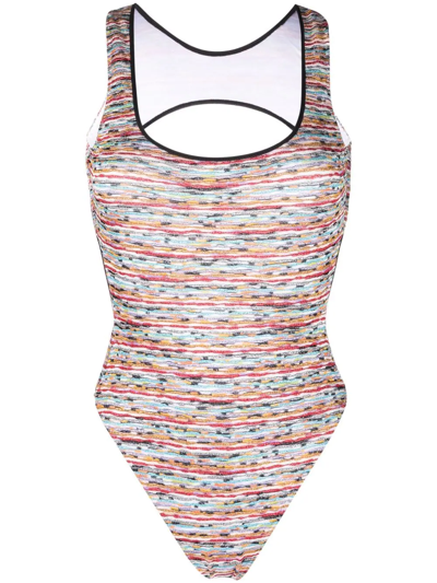 Missoni Fine-knit Swimsuit In Orange