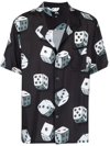 Stussy Dice Graphic-print Relaxed-fit Crepe Shirt In Schwarz