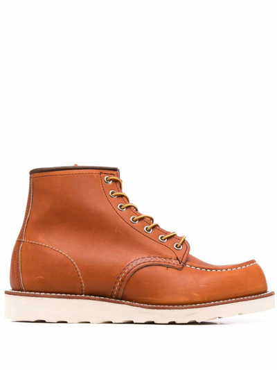 Red Wing Shoes Chunky Lace-up Leather Boots In Marrone