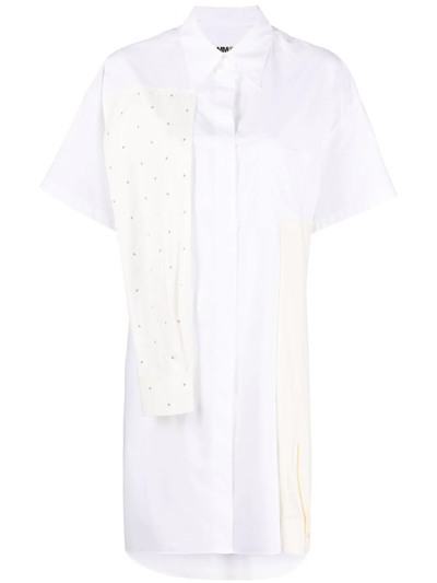 Mm6 Maison Margiela Deconstructed Shirt Dress In Weiss