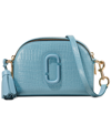 Marc Jacobs The Shutter Croc-embossed Leather Crossbody Bag In Stone Blue