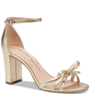 Kate Spade Flamenco Metallic Leather Heels In Pale Gold
