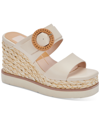 Dolce Vita Lauryn Two-band Wedge Sandals Women's Shoes In Cream Leather