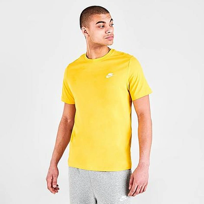 Nike Sportswear Club Men's T-shirt In Vivid Sulfur,white