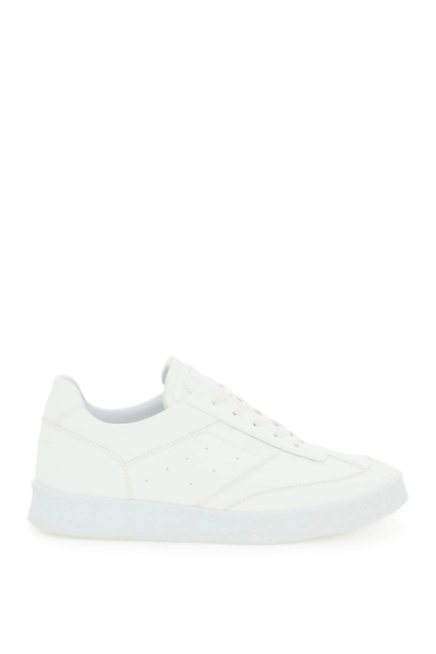 Mm6 Maison Margiela White Low Top Leather Sneakers