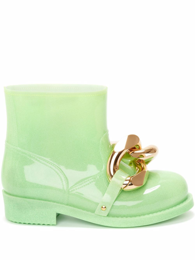 Jw Anderson Women's Chain Rubber Boot In Green