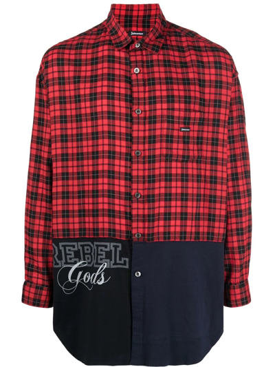 Undercoverism Plaid Check Pattern Shirt In Rot