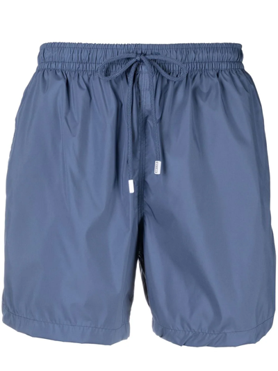 Fedeli Flap-pocket Drawstring-waist Swim Shorts In Blau