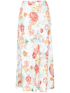 Rixo London Rixo - Kelly Skirt In Holiday - Atterley In Blau