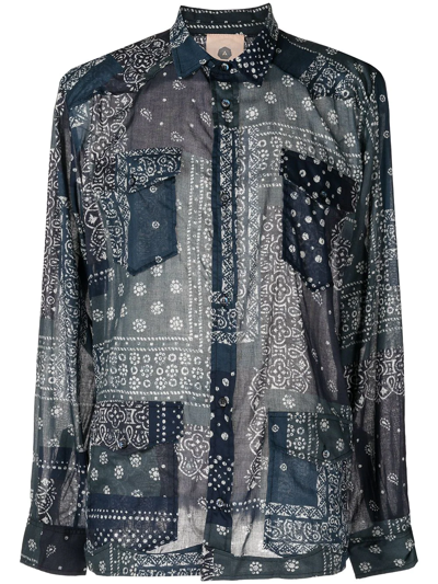 Alchemist Paisley Button-down Shirt In Blau