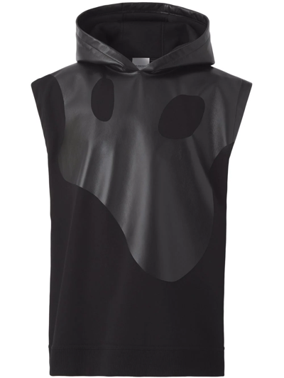 Burberry Monster Print Sleeveless Hoodie In Black