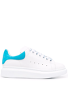 Alexander Mcqueen White And Sky Blue Leather Oversized Sneakers In Weiss