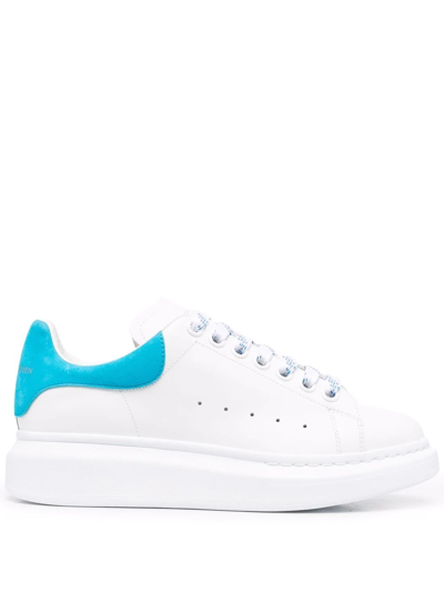 Alexander Mcqueen Oversized Raised-sole Leather Trainers In Blue