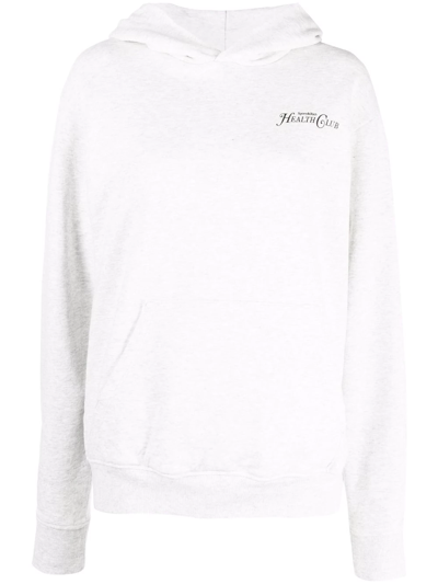 Sporty And Rich Rizzoli Logo-print Cotton-blend Hoody In Heather Gray