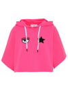 Chiara Ferragni Fuchsia Cotton Eye Star Cropped Sweatshirt In Pink