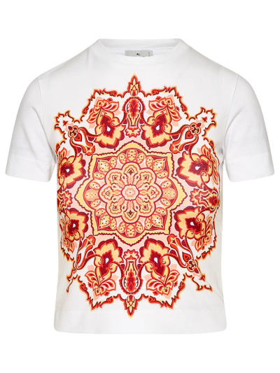 Etro Printed Cropped T-shirt In Red