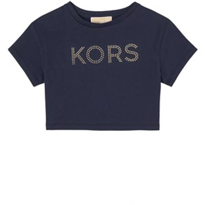 Michael Kors Kids' Logo Crop T-shirt Navy