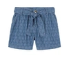 Michael Kors Logo Jacquard Chambray Shorts In Blue