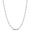 Amour 2.2 Mm Figaro Chain Necklace In Sterling Silver In White