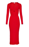 Magda Butrym Body-skimming Long Sleeve Midi Dress Red In Red