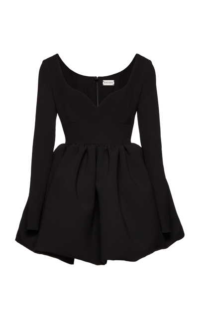 Magda Butrym Gathered Wool-blend Crepe Mini Dress In Black