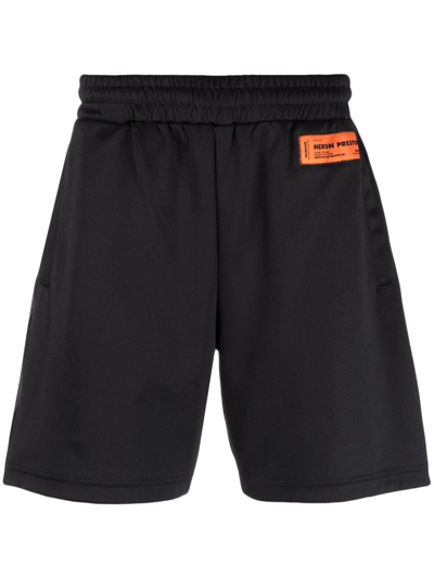 Heron Preston Logo-patch Drawstring Swim Shorts In Black
