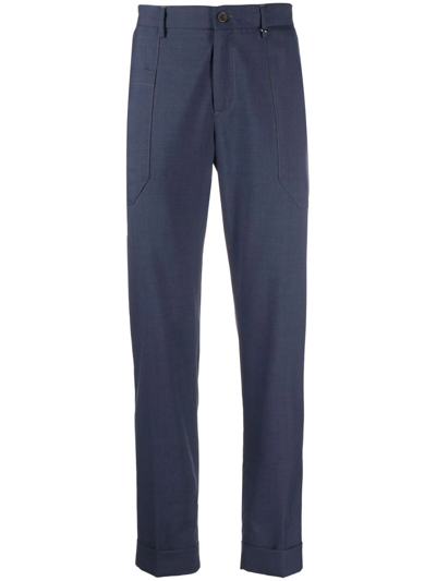 Canali Straight-leg Tailored Trousers In Blau