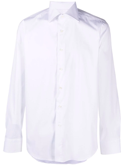 Canali Button-down Fitted Shirt In Weiss