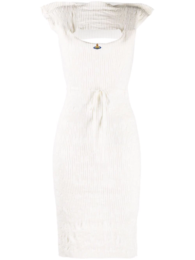 Vivienne Westwood Kate Orb Cut Out Cotton Corset Dress In White