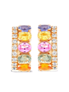 PRAGNELL 18KT ROSE GOLD RAINBOW SAPPHIRE AND DIAMOND HOOP EARRINGS