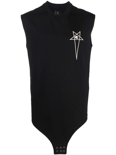 Rick Owens X Champion Embroidered Tank Top In Black