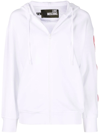Love Moschino Sweatshirt With Cut-out And Heart Patches In White