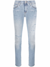 LOVE MOSCHINO DISTRESSED-EFFECT SKINNY JEANS